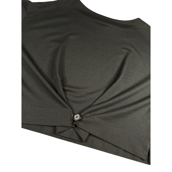 Bryn Walker Black Ponte Knit Back Button Boat Neck Tunic Top XXS Quiet Luxury - Picture 5 of 10